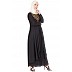 Royal embroidery abaya with pintucks- Black